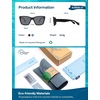 image:imageSOJOS Ocean Collection Polarized Sunglasses Men Square Recycled Fishing Net frame EcoFriendly UV400 Shades Pacific OceanBlackGrey