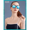 image:imageSOJOS Ocean Collection Polarized Sunglasses Men Square Recycled Fishing Net frame EcoFriendly UV400 Shades Pacific OceanBlackOrange