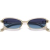 image:imageSOJOS Ocean Collection Rectangle Polarized Sunglasses Women Men Retro Lightweight Narrow Trendy Cat Eye Sunnies ApexBeigeBlue