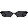 image:imageSOJOS Ocean Collection Rectangle Polarized Sunglasses Women Men Retro Lightweight Narrow Trendy Cat Eye Sunnies ApexBlackGrey