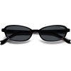 image:imageSOJOS Ocean Collection Rectangle Polarized Sunglasses Women Men Retro Lightweight Narrow Trendy Cat Eye Sunnies ApexBlackGrey