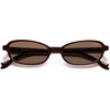 image:imageSOJOS Ocean Collection Rectangle Polarized Sunglasses Women Men Retro Lightweight Narrow Trendy Cat Eye Sunnies ApexBurgundyBrown