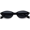 image:imageSOJOS Ocean Collection Retro Oval Polarized Sunglasses for Women Men Lightweight Narrow Shades StellarBlackGrey