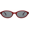 image:imageSOJOS Ocean Collection Retro Oval Polarized Sunglasses for Women Men Lightweight Narrow Shades StellarRedGrey