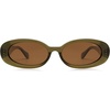 image:imageSOJOS Ocean Collection Retro Oval Polarized Sunglasses for Women Men Vintage Recycled Plastic Frame EcoFriendly SunlightOlive GreenBrown