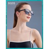 image:imageSOJOS Ocean Collection Retro Polarized Large Rectangular Sunglasses Women Men Recycled Plastic Ecofriendly Shades BaleenDark GreenGrey