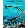 image:imageSOJOS Ocean Collection Retro Polarized Large Rectangular Sunglasses Women Men Recycled Plastic Ecofriendly Shades BaleenDark GreenGrey