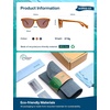 image:imageSOJOS Ocean Collection Retro Polarized Large Rectangular Sunglasses Women Men Recycled Plastic Ecofriendly Shades BaleenLight BrownRed