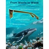 image:imageSOJOS Ocean Collection Retro Polarized Large Rectangular Sunglasses Women Men Recycled Plastic Ecofriendly Shades BaleenOlive GreenBrown
