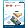 image:imageSOJOS Ocean Collection Retro Polarized Large Rectangular Sunglasses Women Men Recycled Plastic Ecofriendly Shades BaleenPinkPink