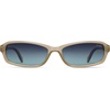 image:imageSOJOS Ocean Collection Retro Rectangular Polarized Sunglasses for Women Men Narrow 90s Square Shades CarapaceBeigeBlau