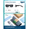 image:imageSOJOS Ocean Collection Sunglasses Womens Trendy Polarized SquareEcoFriendly Recycled Sun GlassesRectangle ShadesMoonbeamBlack