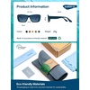 image:imageSOJOS Ocean Collection Sunglasses Womens Trendy Polarized SquareEcoFriendly Recycled Sun GlassesRectangle ShadesMoonbeamBlue