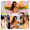 image:imageSOJOS Oval Polarized Sunglasses Women Metal Frame Pearl Temple Acetate Legs UV400 Retro Vintage Sunnies SJ3138 LUSTREYellowBrown