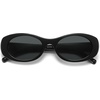 image:imageSOJOS Oval Polarized Sunglasses for Women Men Acetate Frame UV Protective Shades PetraBlackGrey