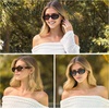 image:imageSOJOS Oval Polarized Sunglasses for Women Men Acetate Frame UV Protective Shades PetraBlackGrey