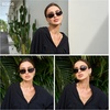 image:imageSOJOS Oval Wrap Around Sunglasses for Women Rave Glasses Y2K Funky Cool Retro Metal Style SJ1268GoldGreen