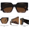 image:imageSOJOS Oversized Polarized Sunglasses for Women Big Designer Womens Trendy Square Shades SJ2205Black Gradient TortoiseBrown