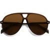 image:imageSOJOS Oversized Retro Aviator Sunglasses for Women Men Tangle Free Classic Vintage 70s Shades SJ2665Transparent BrownBrown Lens