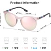 image:imageSOJOS Oversized Round Polarized Sports Sunglasses for Women Men Ultralight TR90 Womens Mens Sport Sunglasses SJ2092Matte Crystal Greyish PinkPink Mirrored