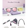 image:imageSOJOS Oversized Round Polarized Sports Sunglasses for Women Men Ultralight TR90 Womens Mens Sport Sunglasses SJ2092Matte GreyPink Mirrored