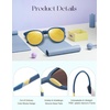 image:imageSOJOS Oversized Round Polarized Sports Sunglasses for Women Men Ultralight TR90 Womens Mens Sport Sunglasses SJ2092Navy BlueGold Mirrored