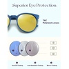 image:imageSOJOS Oversized Round Polarized Sports Sunglasses for Women Men Ultralight TR90 Womens Mens Sport Sunglasses SJ2092Navy BlueGold Mirrored