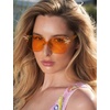 image:imageSOJOS Oversized Square Acetate LimitedEdition Sunglasses for Women with Star Accents UV400 Protection GlowheartOrange
