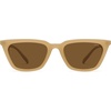 image:imageSOJOS Polarized Narrow Square Cateye Sunglasses for Women Retro Trendy Driving Glasses SJ2169BeigeBrown