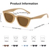 image:imageSOJOS Polarized Narrow Square Cateye Sunglasses for Women Retro Trendy Driving Glasses SJ2169BeigeBrown