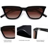 image:imageSOJOS Polarized Narrow Square Cateye Sunglasses for Women Retro Trendy Driving Glasses SJ2169Black FrameRed Lens