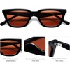 image:imageSOJOS Polarized Narrow Square Cateye Sunglasses for Women Retro Trendy Driving Glasses SJ2169BlackBrown