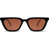 image:imageSOJOS Polarized Narrow Square Cateye Sunglasses for Women Retro Trendy Driving Glasses SJ2169BlackBrown