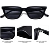 image:imageSOJOS Polarized Narrow Square Cateye Sunglasses for Women Retro Trendy Driving Glasses SJ2169BlackGrey