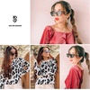 image:imageSOJOS Polarized Narrow Square Cateye Sunglasses for Women Retro Trendy Driving Glasses SJ2169Bright Orange Tortoise FrameBrown Lens