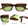 image:imageSOJOS Polarized Narrow Square Cateye Sunglasses for Women Retro Trendy Driving Glasses SJ2169Bright Transparent BrownLight Green