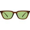 image:imageSOJOS Polarized Narrow Square Cateye Sunglasses for Women Retro Trendy Driving Glasses SJ2169Bright Transparent BrownLight Green