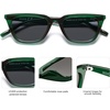 image:imageSOJOS Polarized Narrow Square Cateye Sunglasses for Women Retro Trendy Driving Glasses SJ2169Bright Transparent GreenGrey