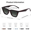 image:imageSOJOS Polarized Narrow Square Cateye Sunglasses for Women Retro Trendy Driving Glasses SJ2169Bright Transparent GreenGrey