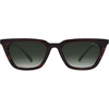 image:imageSOJOS Polarized Narrow Square Cateye Sunglasses for Women Retro Trendy Driving Glasses SJ2169Bright Transparent GreenGrey