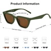 image:imageSOJOS Polarized Narrow Square Cateye Sunglasses for Women Retro Trendy Driving Glasses SJ2169Green FrameBrown Lens