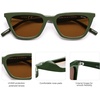 image:imageSOJOS Polarized Narrow Square Cateye Sunglasses for Women Retro Trendy Driving Glasses SJ2169Green FrameBrown Lens