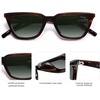 image:imageSOJOS Polarized Narrow Square Cateye Sunglasses for Women Retro Trendy Driving Glasses SJ2169Orange Tortoise FrameGreen Lens