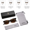 image:imageSOJOS Polarized Narrow Square Cateye Sunglasses for Women Retro Trendy Driving Glasses SJ2169TortoiseBrown