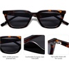 image:imageSOJOS Polarized Narrow Square Cateye Sunglasses for Women Retro Trendy Driving Glasses SJ2169TortoiseGrey