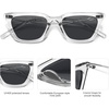 image:imageSOJOS Polarized Narrow Square Cateye Sunglasses for Women Retro Trendy Driving Glasses SJ2169Transparent GreyGrey