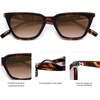image:imageSOJOS Polarized Narrow Square Cateye Sunglasses for Women Retro Trendy Driving Glasses SJ2169Yellow Tortoise FrameBrown Lens