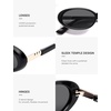image:imageSOJOS Polarized Oval Sunglasses for Women Chic 90s Vintage UV400 Lightweight Retro Frame Sunnies SJ2676BlackGrey