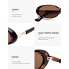 image:imageSOJOS Polarized Oval Sunglasses for Women Chic 90s Vintage UV400 Lightweight Retro Frame Sunnies SJ2676Brown TortoiseBrown