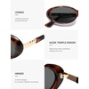 image:imageSOJOS Polarized Oval Sunglasses for Women Chic 90s Vintage UV400 Lightweight Retro Frame Sunnies SJ2676BrownGrey